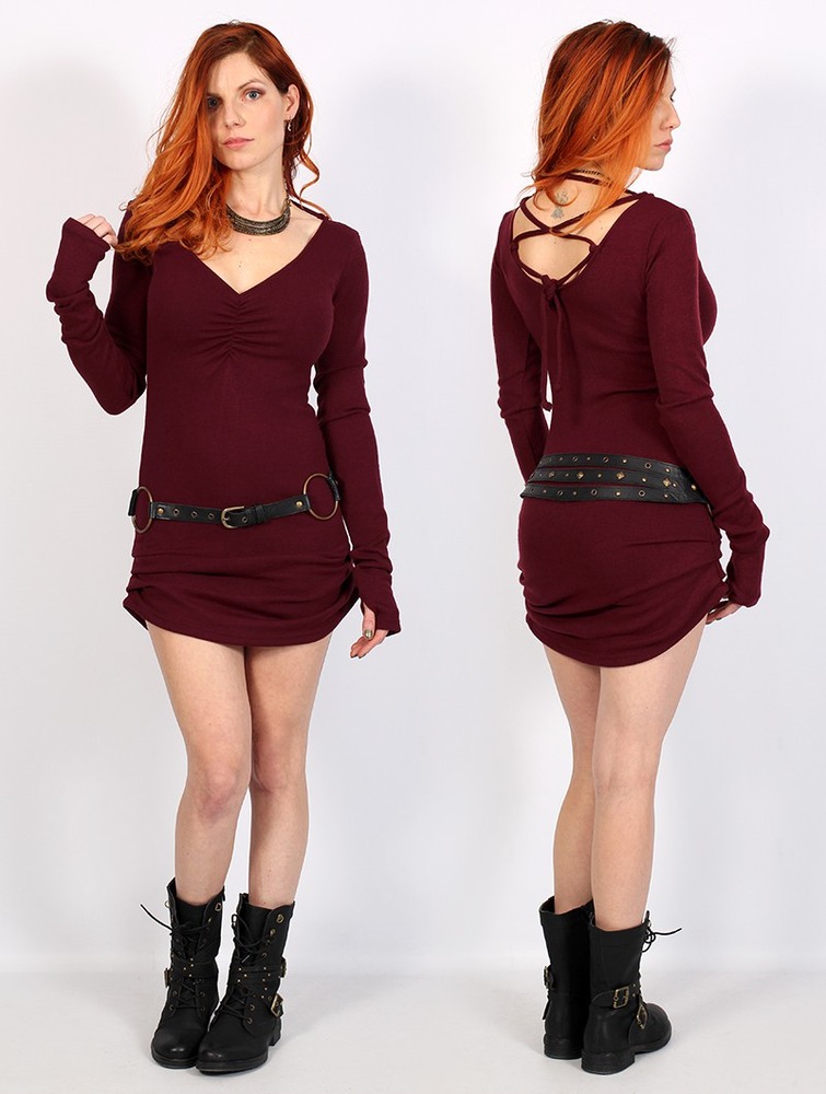 Toonzshop Nikkäa Sweater Dress Jurk Dames Wine | SU4039581