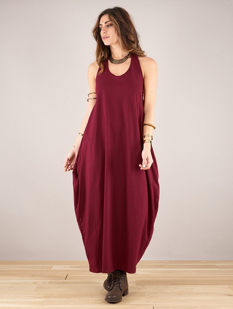 Toonzshop Noéa Sleeveless Long Dress Jurk Dames Wine | OD9576418