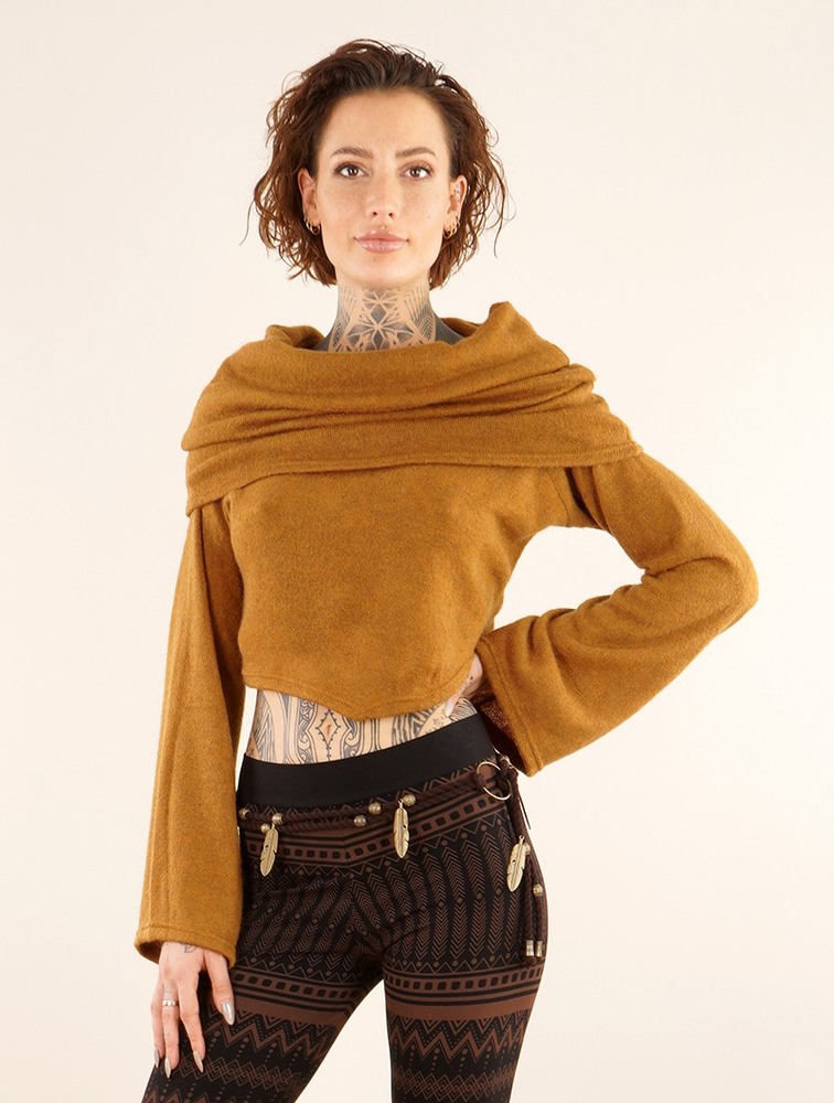 Toonzshop Obsidian Flared Sleeve Crop Sweater Trui Dames Rusty | PO5086279