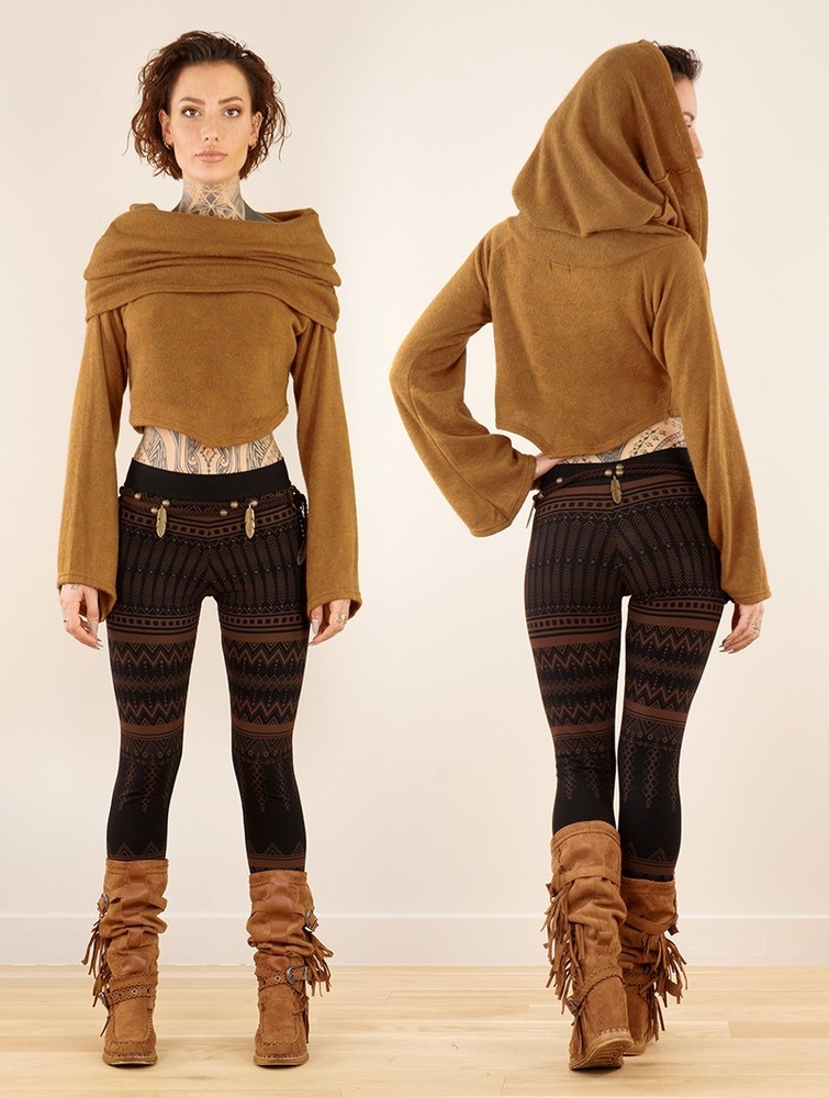 Toonzshop Obsidian Flared Sleeve Crop Sweater Trui Dames Rusty | PO5086279