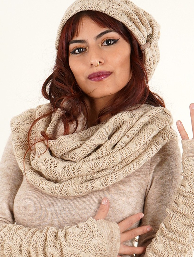 Toonzshop Oöna Crochet Snood Scarf Sjaal Dames Beige | TN1426973