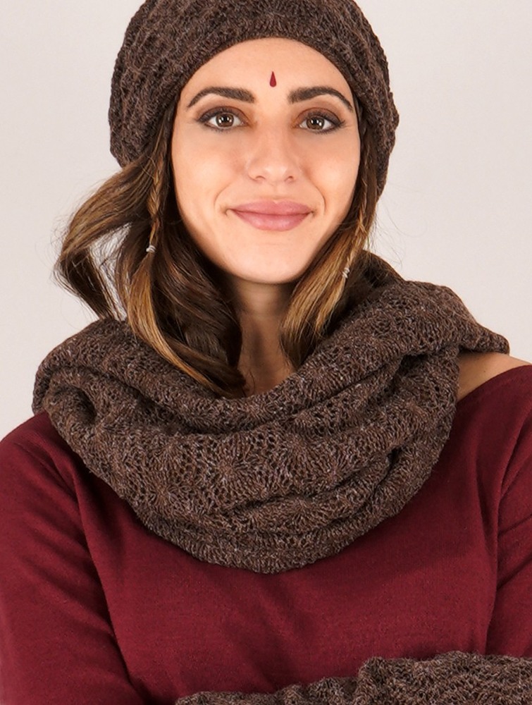 Toonzshop Oöna Crochet Snood Scarf Sjaal Dames Bruin | XD3182046