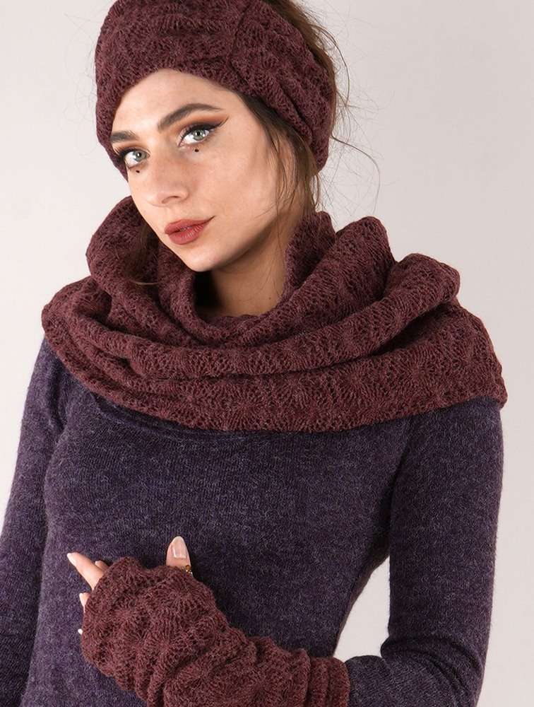 Toonzshop Oöna Crochet Snood Scarf Sjaal Dames Wine | CG7194236