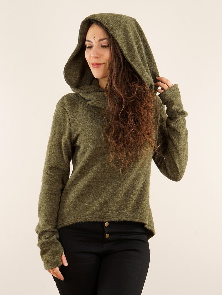 Toonzshop Oxymöre Mini Hoodie Hoodie Dames Khaki Groen | KT0846957