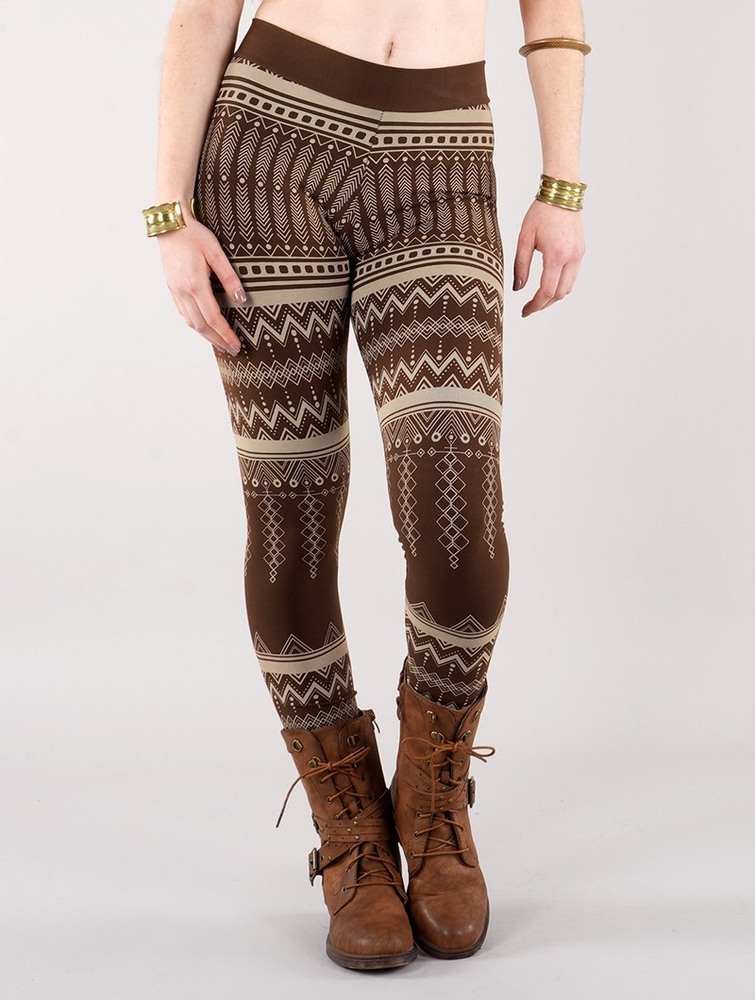 Toonzshop Rinji Aztec Printed Long Leggings Leggings Dames Donkerbruin | RZ4917850