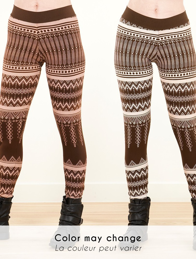 Toonzshop Rinjidef Aztec Printed Long Leggings Leggings Dames Bruin Beige | TK1587349