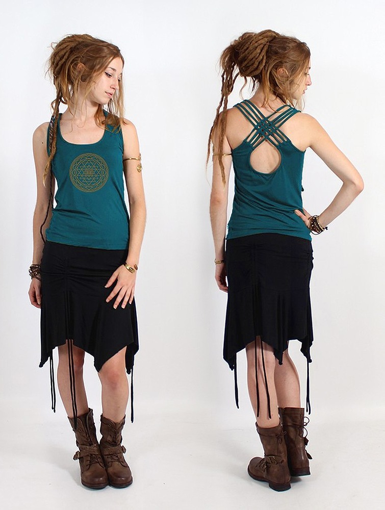 Toonzshop Sacred Geometry Tank Top Tanktop Dames Teal | UN2378601