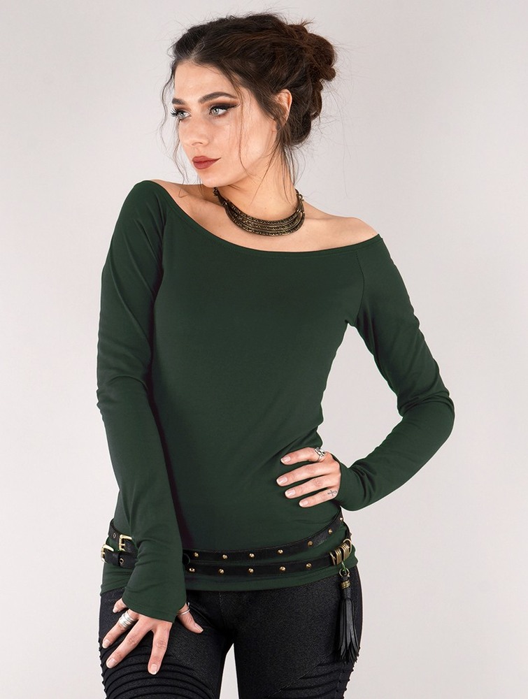 Toonzshop Saädiya Long Sleeve Top Topjes Dames Groen | KI8249710