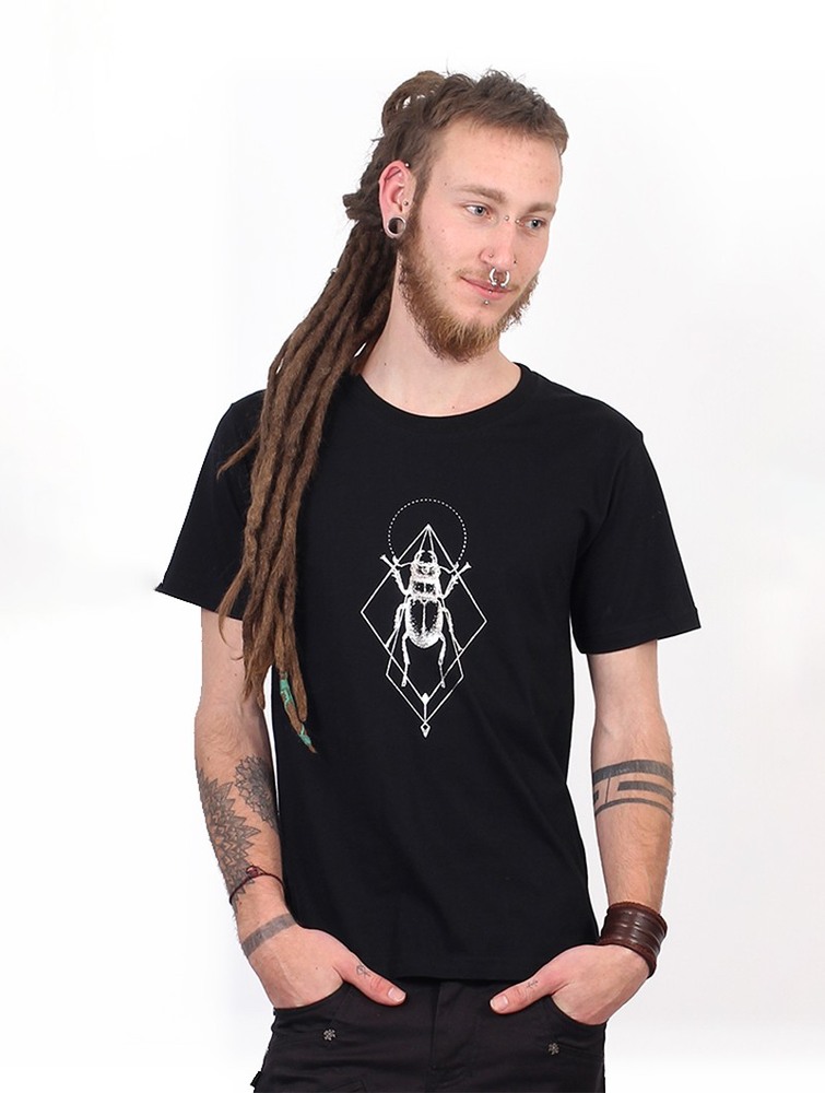 Toonzshop Scarab Spirit T-shirt T-Shirt Heren Zwart Zilver | BU0729631