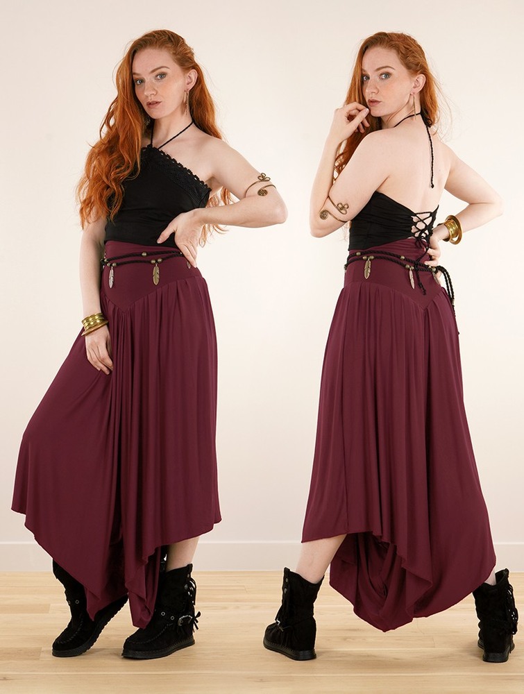 Toonzshop Shojo Skirted Harem Pant 2in1 Dress Jurk Dames Wine | PH9083621