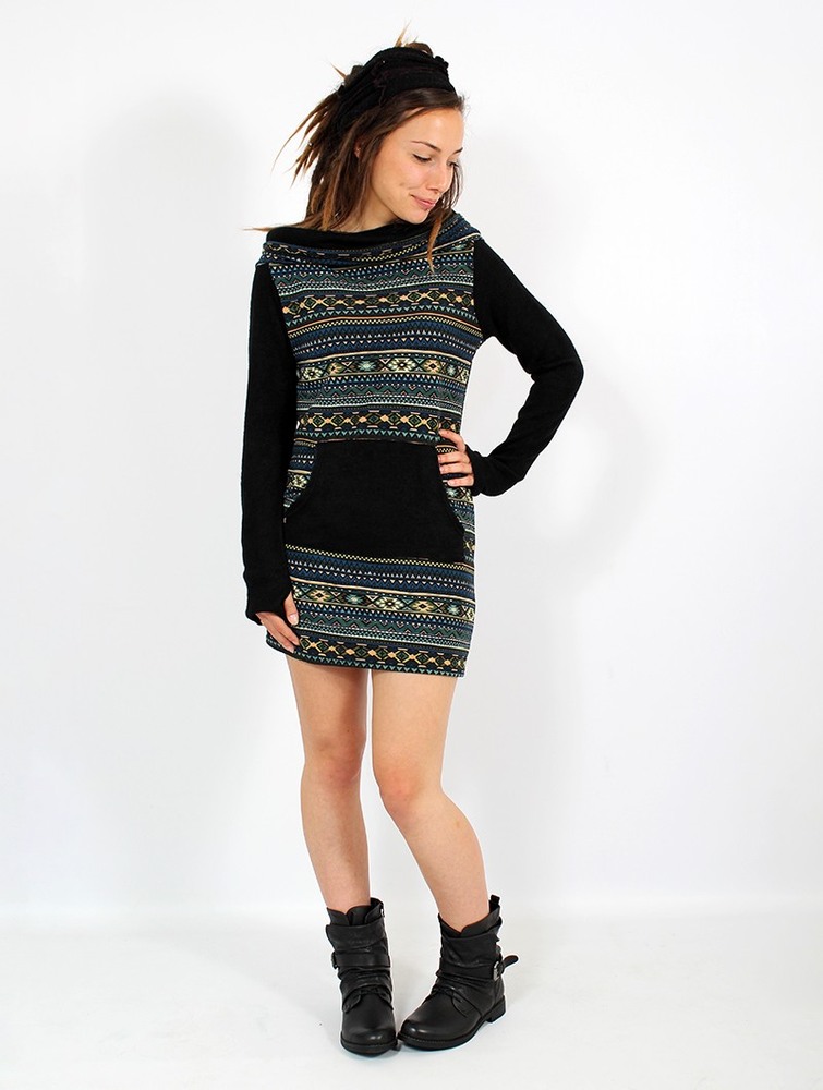 Toonzshop Suwanna Pirun Sweater Dress Jurk Dames Zwart | MN6108247