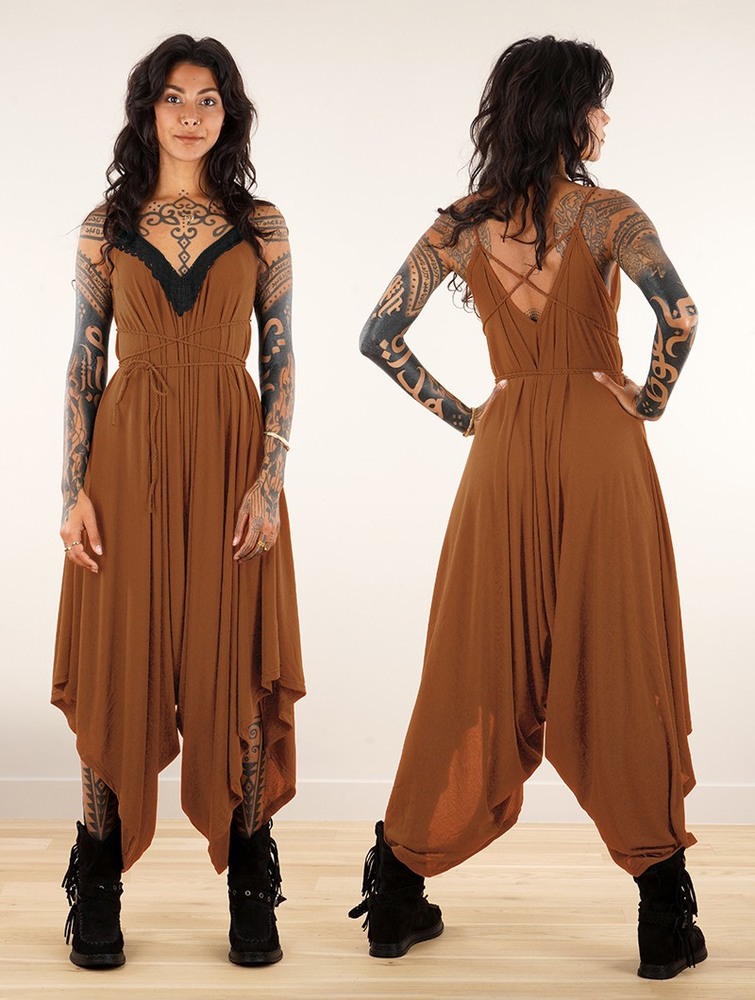 Toonzshop Topäaz Loose And Reversible Strappy Jumpsuit Jumpsuit Dames Caramel | PC0213895