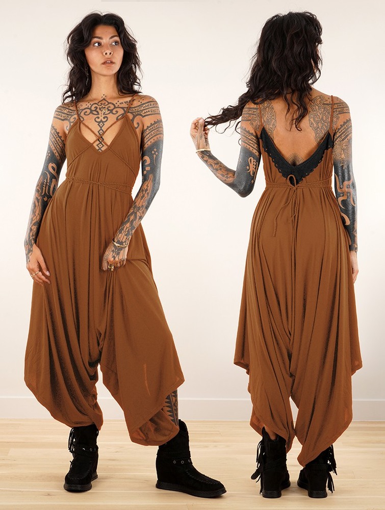 Toonzshop Topäaz Loose And Reversible Strappy Jumpsuit Jumpsuit Dames Caramel | PC0213895