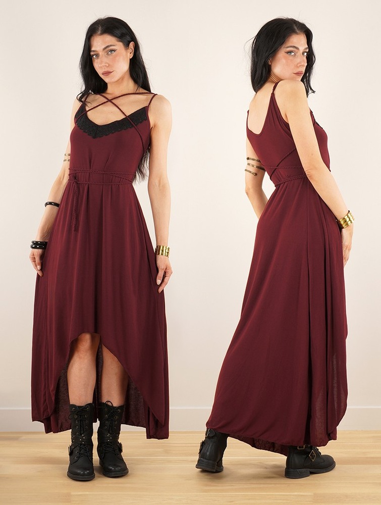 Toonzshop Topäaz Loose Strappy Long Dress Jurk Dames Wine | NG0914235