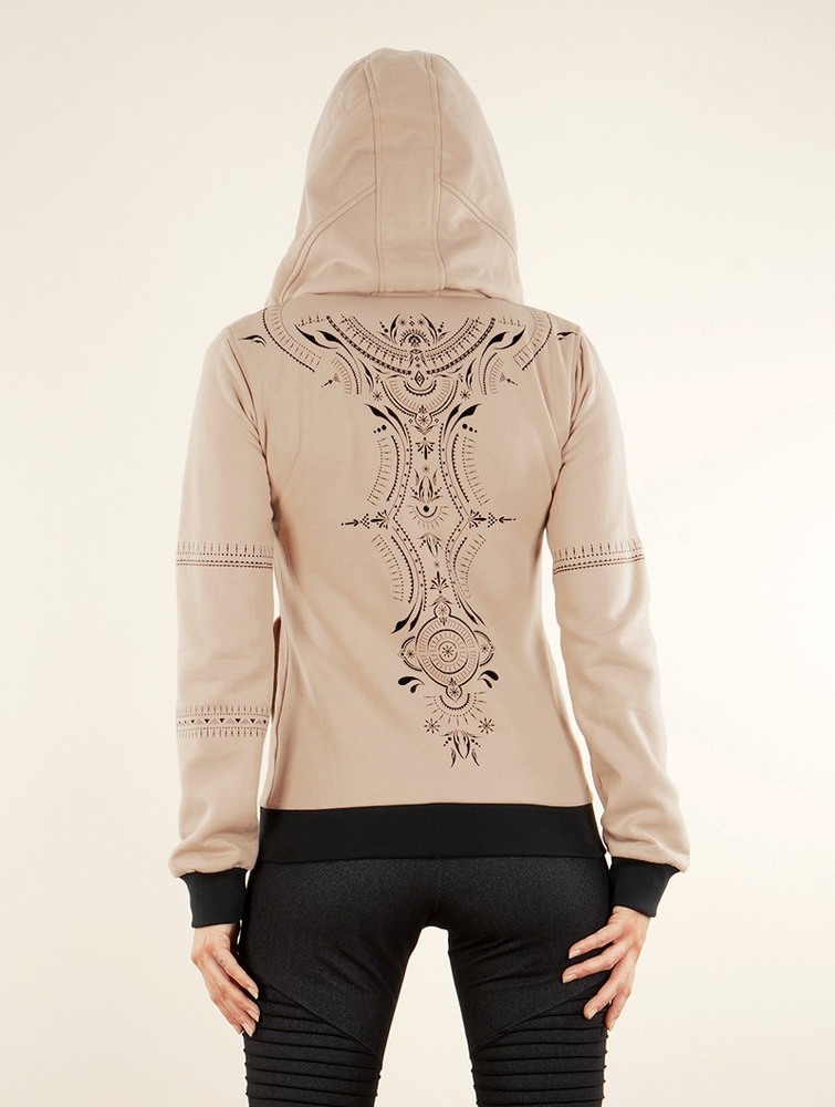 Toonzshop Vidar Zohraa Zipped Hoodie Hoodie Dames Beige | NS7524361