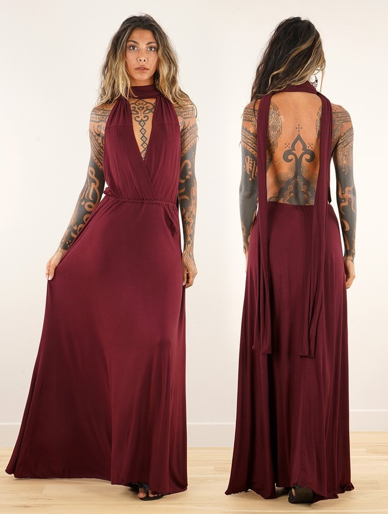 Toonzshop Wakiza Long Infinity Dress Jurk Dames Wine | HW7380164