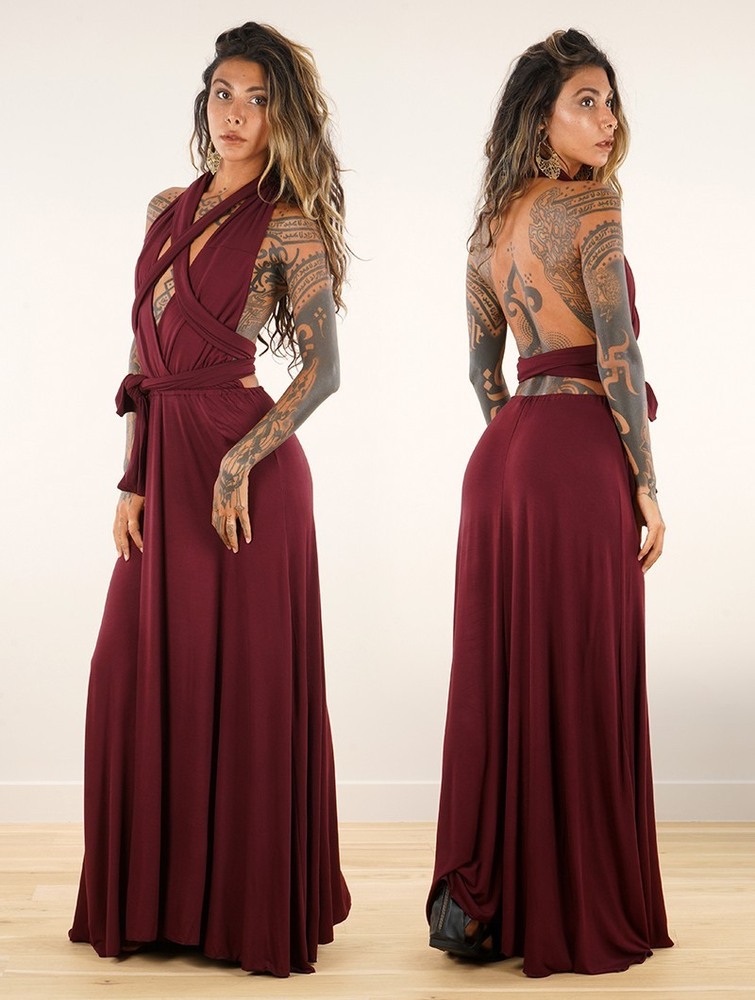 Toonzshop Wakiza Long Infinity Dress Jurk Dames Wine | HW7380164