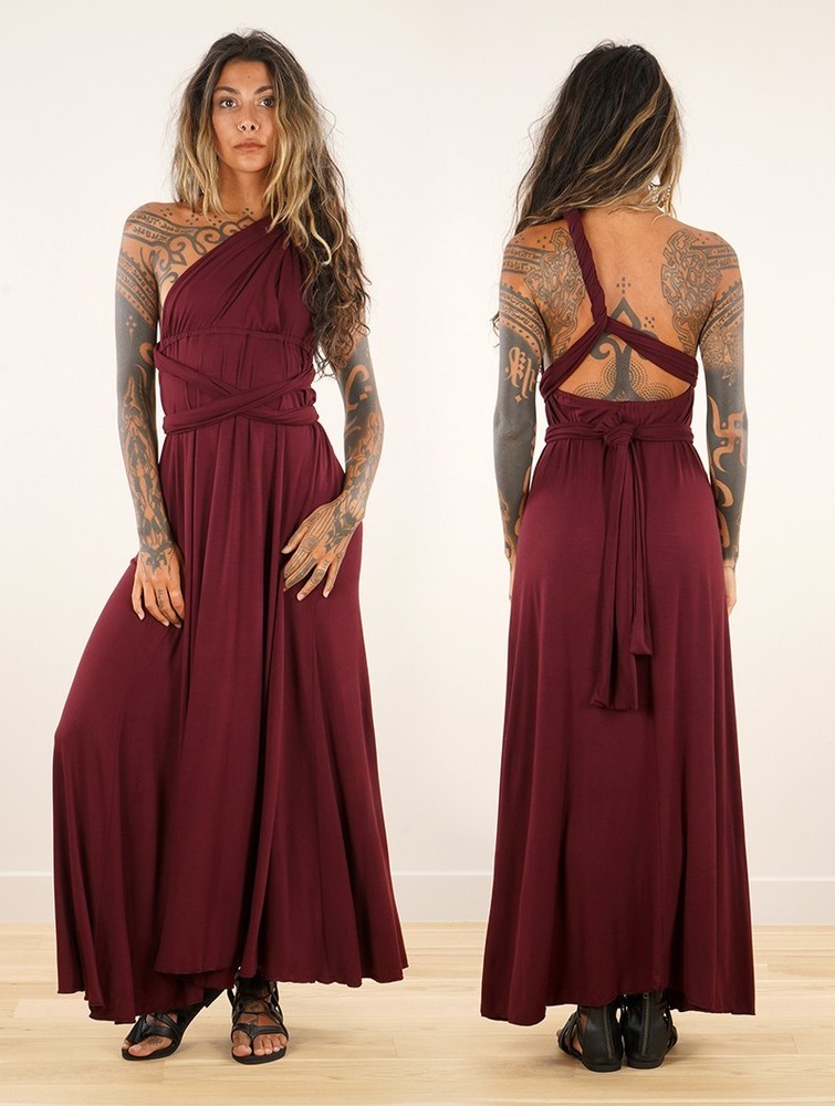 Toonzshop Wakiza Long Infinity Dress Jurk Dames Wine | HW7380164