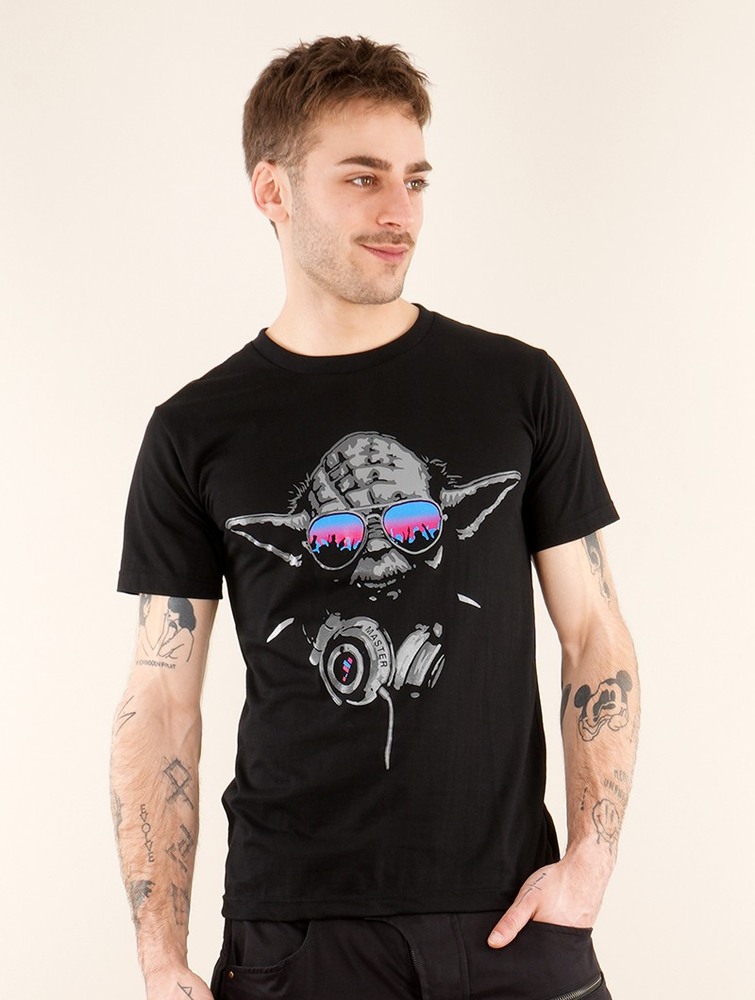 Toonzshop Yoda Master Printed Short Sleeve T-shirt T-Shirt Heren Zwart | AG6053178